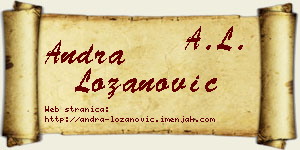 Andra Lozanović vizit kartica